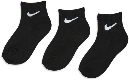 Nike Kids Ankle 3 Pack Sokken Unisex - Zwart - Maat 23.5 - 27 Black