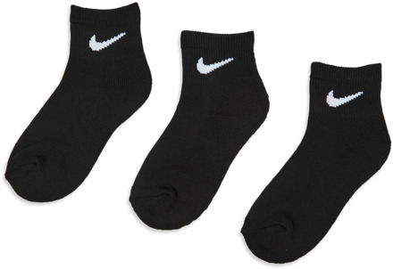 Nike Kids Ankle 3 Pack Sokken Unisex - Zwart - Maat 27 - 35 Black