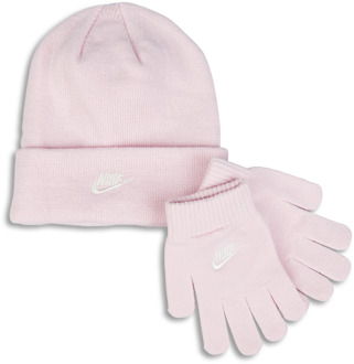 Nike Kids Beanie/glove Set Winter mutzen Unisex - Roze - Maat Kids - One Size - Katoen Pink
