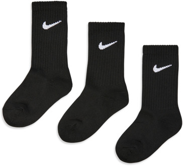 Nike Kids Crew 3 Pack Sokken Unisex - Zwart - Maat 23.5 - 27 Black