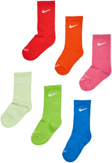 Nike Kids Crew 6 Pack Sokken Unisex - Geel - Maat 27 - 35 - Katoen Yellow