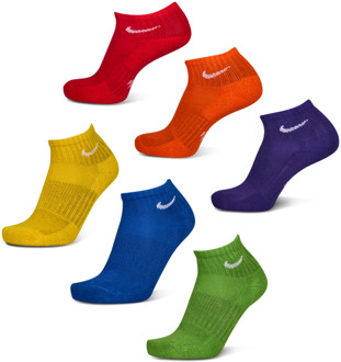 Nike Kids Crew 6 Pack Sokken Unisex - Rood - Maat 34 - 38 - Katoen Red
