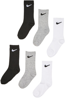 Nike Kids Crew 6 Pack Sokken Unisex - Wit - Maat 23.5 - 27 - Katoen White