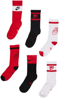 Nike Kids Crew 6 Pack Sokken Unisex - Wit - Maat 38 - 42 - Katoen White