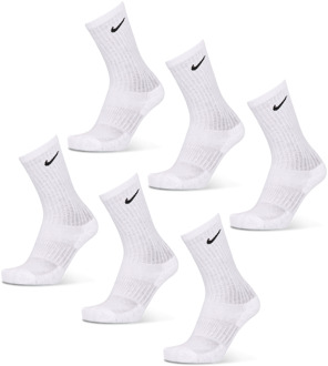 Nike Kids Crew 6 Pack Sokken Unisex - Wit - Maat 38 - 42 - Katoen White