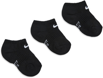 Nike Kids No Show 3 Pack Sokken Unisex - Zwart - Maat 23.5 - 27 - Katoen Black