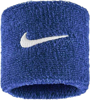 Nike Klassiek Swoosh polsbandje (Set van 2) (Koningsblauw/Wit) Navy/blauw - One Size