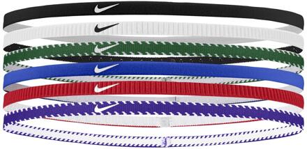 Nike Klassieke Flexibele Slanke Haarband (Set van 6) (Koningsblauw/rood) Blauw Multi - One Size