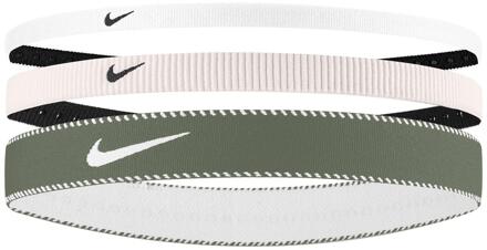 Nike Klassieke Gemengde Flexibele Hoofdband (Set van 3) (Lichtroze/Wit/Groen) - One Size