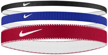 Nike Klassieke Gemengde Flexibele Hoofdband (Set van 3) (Rood/blauw/zwart)