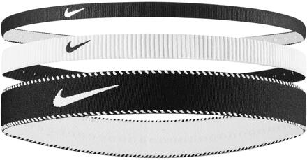 Nike Klassieke Gemengde Flexibele Hoofdband (Set van 3) (Wit/zwart) - maat