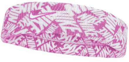 Nike Klassieke Swoosh Dri-FIT Hoofdband (Roze/Wit) - One Size