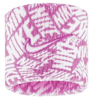 Nike Klassieke Swoosh Dri-FIT Polsband (Roze/Wit) - maat