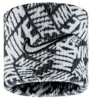 Nike Klassieke Swoosh Dri-FIT Polsband (Set van 2) (Zwart/Wit)