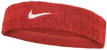 Nike Klassieke Swoosh Hoofdband (Rood/Wit) - One Size