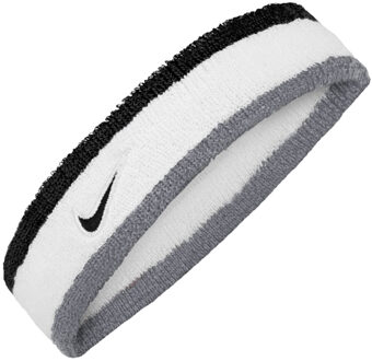 Nike Klassieke Swoosh Hoofdband (Wit/Grijs) - maat