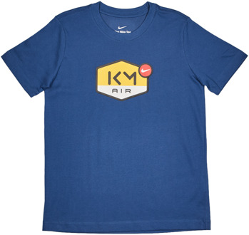 Nike Kylian Mbappe Df T-shirt T-shirts Kinder - Blauw - Maat 158 - 170 CM - Katoen Jersey Blue