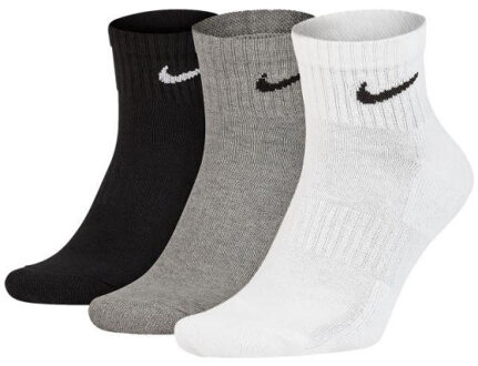 Nike Lichtgewicht universele enkelsokken voor volwassenen (pak van 3) Grijs - 34-38