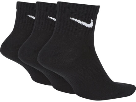 Nike Lichtgewicht universele enkelsokken voor volwassenen (pak van 3) Zwart - 34-38