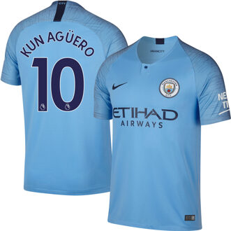 Nike Manchester City Shirt Thuis 2018-2019 + Kun Aguero 10 - XXL