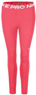 Nike Mid-Rise Mesh-Paneled Tight Dames-Lichtrood,Wit - XL