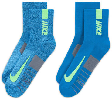 Nike Multiplier Enkelsokken 2-Pack blauw - 34-38