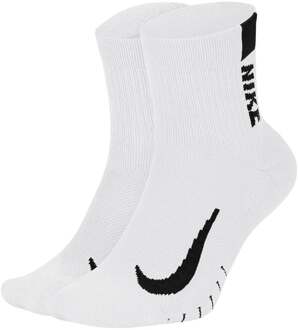 Nike Multiplier Hardloopsokken Verpakking 2 Stuks-Wit,Zwart - 46-50