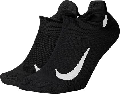 Nike multiplier no show 2-pack hardloopsokken zwart - L