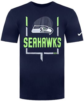 Nike NFL Seattle Seahawks Legend Goal Post Heren Navy T-Shirt - maat M