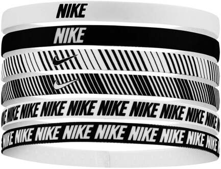 Nike Nike Flex Classic Printed Haarband Verpakking 6 Stuks-Wit,Zwart - nosize