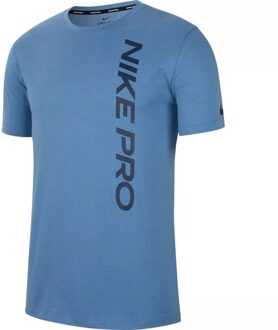 Nike NIKE PRO MENS SHORT-SLEEVE TOP Sportshirt Heren S Blauw