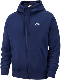 Nike Nsw Club Hoodie Fz Bb Heren Vest - Midnight Navy/Midnight Navy/(White) - Maat S