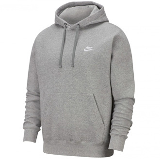 Nike Nsw Club Hoodie Po Bb Heren Sporttrui - Dk Grey Heather/Matte Silver/(White) - Maat L