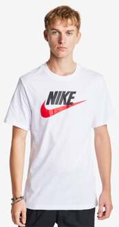 Nike Nsw Icon Futura T-shirt Heren - White/Black/(University Red) - Maat L