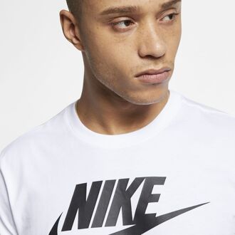 Nike Nsw Icon Futura T-shirt Heren - White/Black/(University Red) - Maat XL