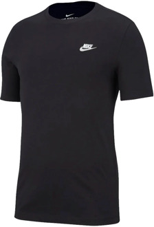 Nike Nsw Tee Heren Sportshirt - Black/White - Maat XS