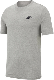 Nike Nsw Tee Heren Sportshirt - Dk Grey Heather/Black - Maat XS