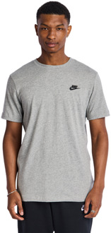 Nike Nsw Tee Heren Sportshirt - Dk Grey Heather/Black - Maat XS