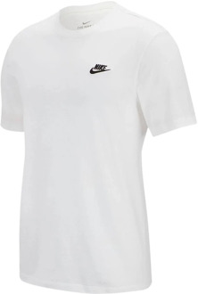 Nike Nsw Tee Heren Sportshirt - White/Black - Maat XS