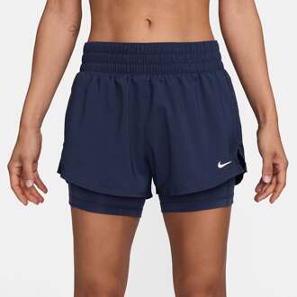 Nike One Dri-Fit Mid Rise 3In 2N1 Shorts Dames-Donkerblauw - S,L,XL