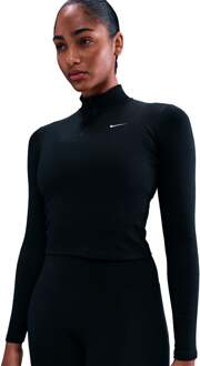 Nike One Dri-Fit Quarter Zip Longsleeve Dames zwart - S