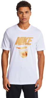 Nike One Dri-fit T-shirts Heren - Wit - Maat L - Katoen Jersey White
