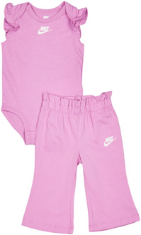 Nike Paperbag Waist Baby Trainingspakken Baby - Roze - Maat 62 - 68 CM - Katoen Jersey Pink
