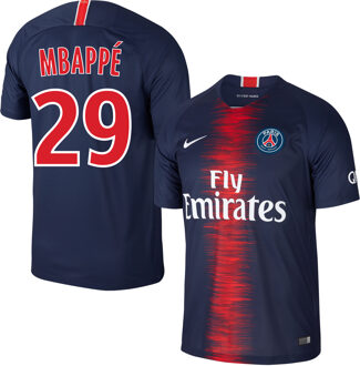 Nike Paris Saint Germain Shirt Thuis 2018-2019 + Mbappe 29 (Fan Style) - S