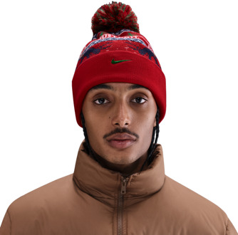 Nike Peak Winter mutzen Unisex - Rood - One Size - Wol Red