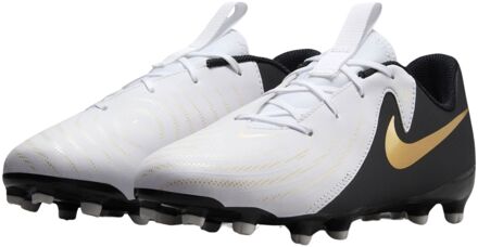 Nike Phantom GX II Academy FG/MG Voetbalschoenen Junior wit - zwart - goud - 38 1/2