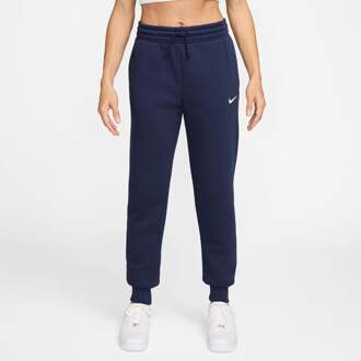 Nike Phoenix Fleece Mid Rise Trainingsbroek Dames-Donkerblauw - L