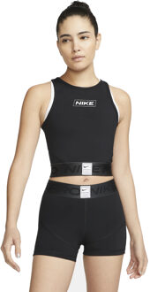 Nike Pro Dri-FIT Cropped Tanktop Dames zwart - wit - L