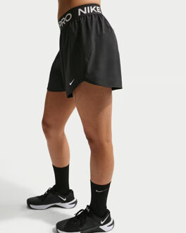 Nike pro women's dri-fit mid-rise b training short dames - Zwart