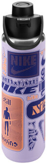 Nike Recharge Graphic Chug Bottle 700ML paars/oranje - ONE-SIZE